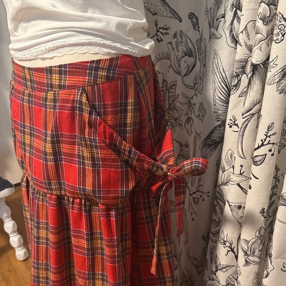 Plaid Red Maxi Skirt - Picture 3 of 7